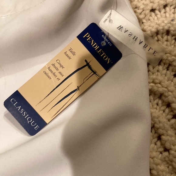 Pendleton NWT lined white classic trousers sz 18 perfect cruise wear pool party - Picture 4 of 12